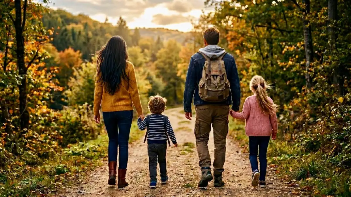 Familia caminando 