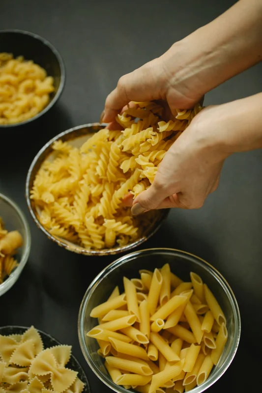 Variedad de pastas que se comen